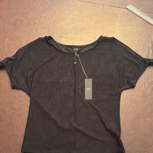 W5 Elegant Black Short Sleeve Top